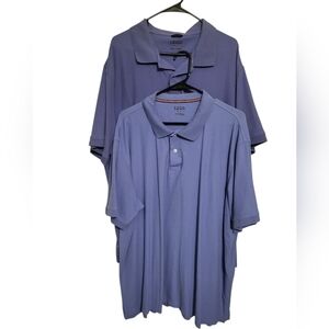 IZOD Mens Polo Bundle Purple Set Of 2, Big & Tall XXXL